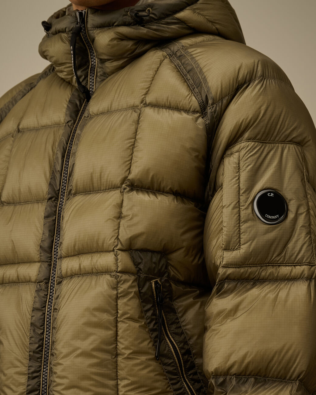 C.P Company Hooded Down Puffer - FUNGI GREY