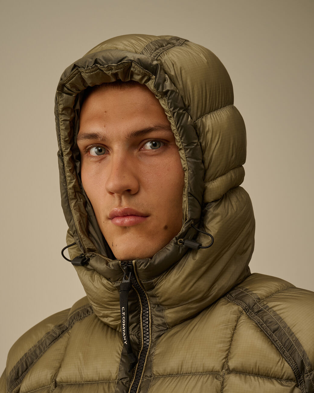 C.P Company Hooded Down Puffer - FUNGI GREY
