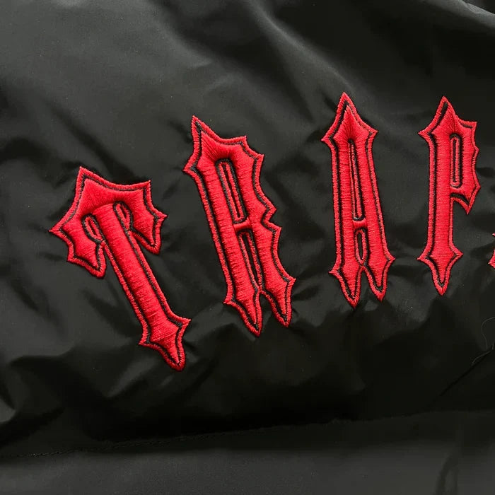 Trapstar Irongate Detachable Hooded Puffer Jacket - Black / Infrared