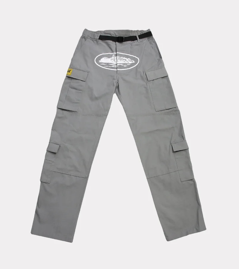 Corteiz Mula Guerillaz Cargos – Grey/White