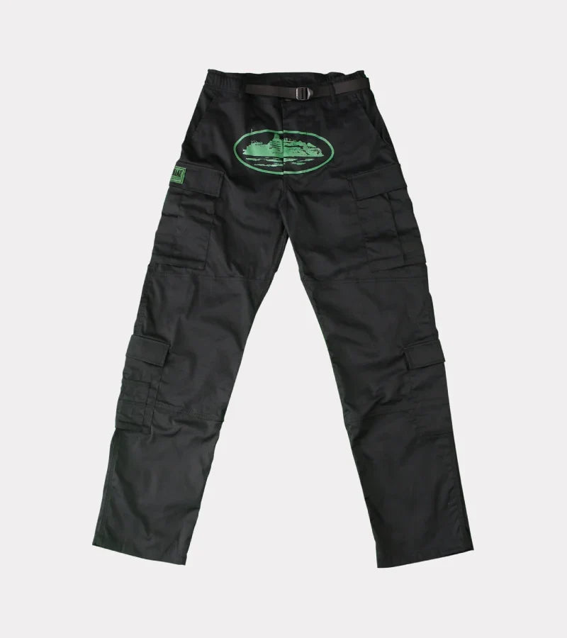 Corteiz Mula Guerillaz Cargos – Black/Green