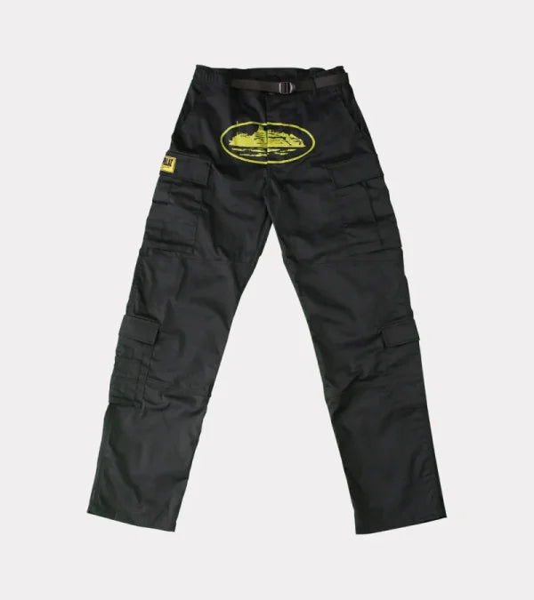Corteiz Mula Guerillaz Cargos – Black/Yellow