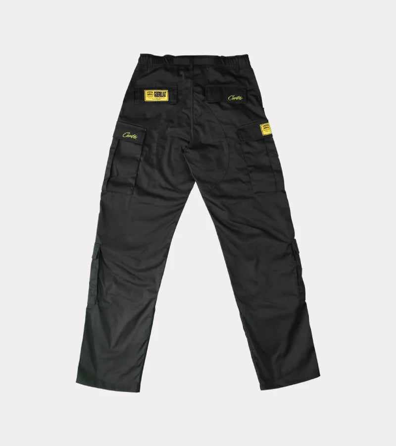 Corteiz Mula Guerillaz Cargos – Black/Yellow