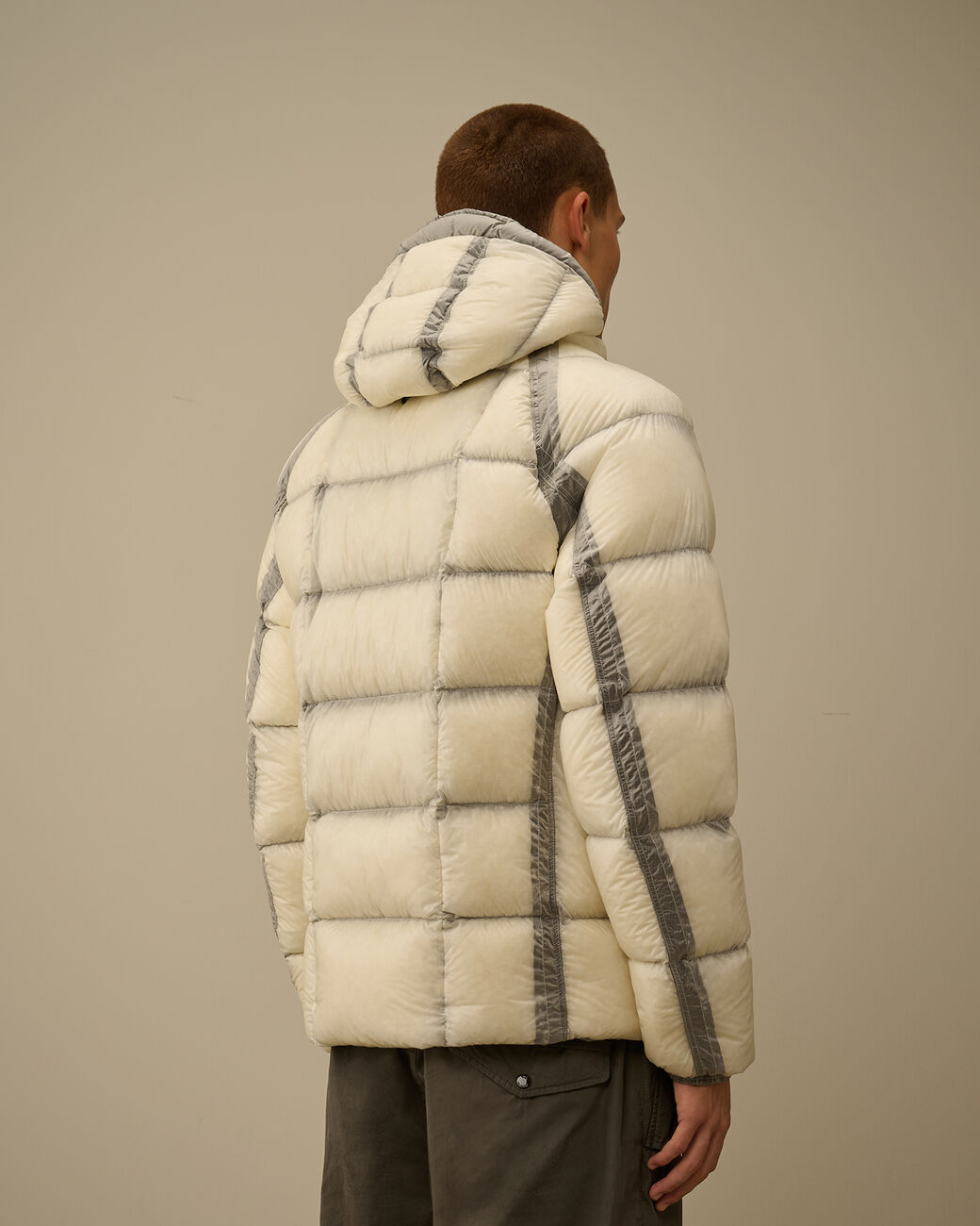 C.P Company Hooded Down Puffer -  GAUZE WHITE