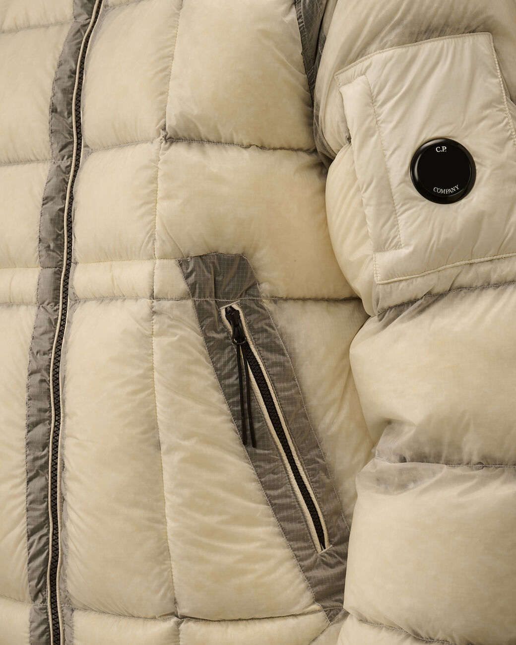C.P Company Hooded Down Puffer -  GAUZE WHITE
