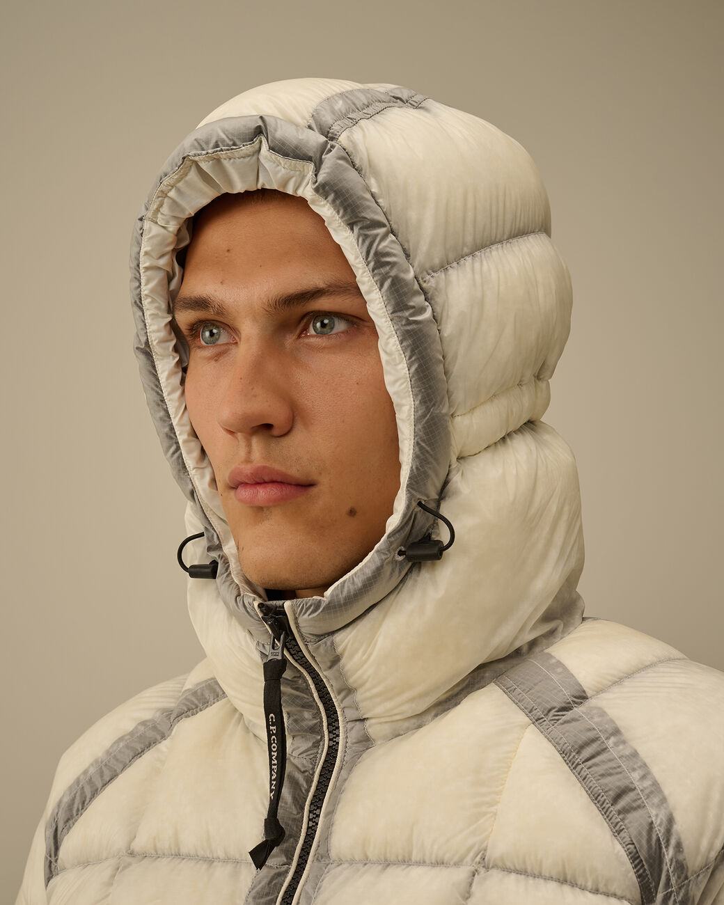 C.P Company Hooded Down Puffer -  GAUZE WHITE